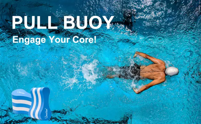 UNAOIWN Pull Buoy EVA 5-Layer Leg Float for Swimming Pool Training Aid and Swimming Stroke for Adults and Beginners Blue - Engage Your Core!