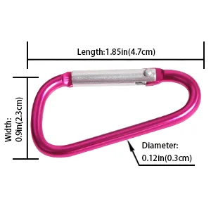 Carabiner Clips, Upins Aluminum Locking Spring Hook Keychain D Shape Heavy Duty Buckle Pack Carabiners Clip Lock Snap Hooks Backpack Clip 1.85" Multicolor-100Pack - Carabiner