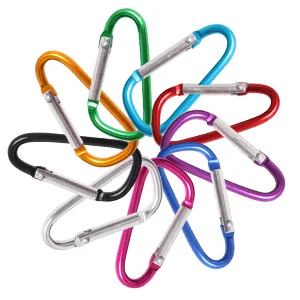 Carabiner Clips, Upins Aluminum Locking Spring Hook Keychain D Shape Heavy Duty Buckle Pack Carabiners Clip Lock Snap Hooks Backpack Clip 1.85" Multicolor-100Pack - Carabiner