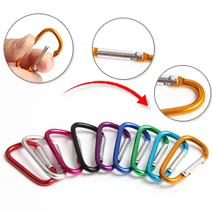 Carabiner Clips, Upins Aluminum Locking Spring Hook Keychain D Shape Heavy Duty Buckle Pack Carabiners Clip Lock Snap Hooks Backpack Clip 1.85" Multicolor-100Pack - Carabiner