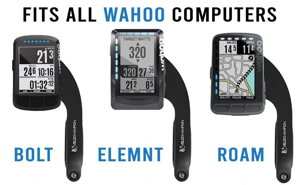 VeloChampion Out Front Handlebar Mount for Wahoo Elemnt & Elemnt Bolt, & Elemnt Roam - Designed for Wahoo Cycling Computers - 1809