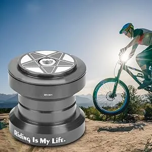 VGEBY Bicycle Headset, Bike Bearing Headset Solid Aluminum Alloy Bicycle Tapered Stack Headset Head Tube Straight Steerer Fork Bearing(Black) 1 1/8 Headset Threadless BMX Headset - Bicycle Headset