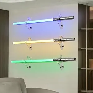 WANLIAN Lightsaber Rack, Wall-Mounted Lightsaber Rack, Suitable for Swords, 1 Pair of Lightsaber Sabers Transparent - Sword stand fixed stand