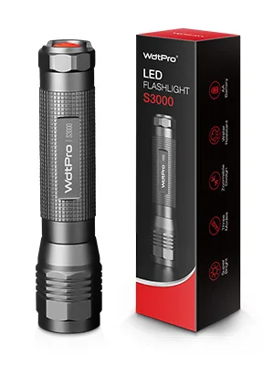 WdtPro High-Powered LED Flashlight S3000, Super Bright Flashlights - High Lumen, IP67 Water Resistant, 3 Modes and Zoomable for Camping, Emergency, Hiking, Gift 1 PACK - flash light