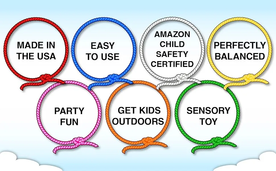 Western Stage Props Childrens Cowboy Kiddie Trick Rope Lasso Pre-Tied | Ages 4-10 | Green - infographic