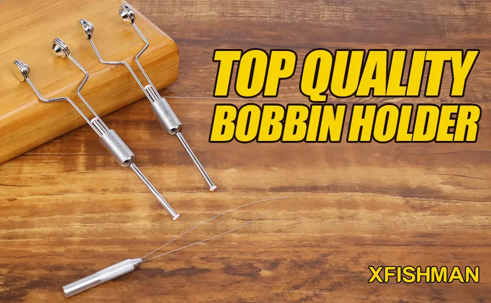 XFISHMAN Fly-Tying-Bobbin-Holder 2 Pack Fly Fishing Ceramic Bobbin with Bobbin Threader Holder Fly Tying Tools Set Ceramic Bobbin 2 Pack & 1 Bobbin Threader - fly tying bobbin