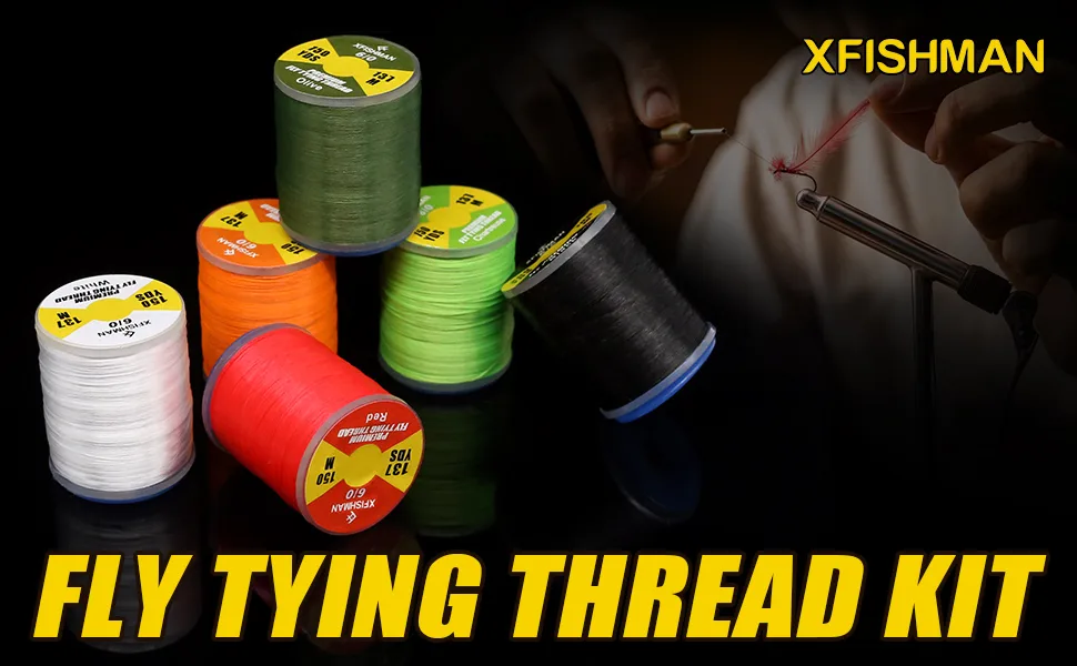 XFISHMAN Fly-Tying-Thread-Kit-6/0-3/0 Fly Tying Supplies Fly Fishing Materials Accessories - fly tying thread