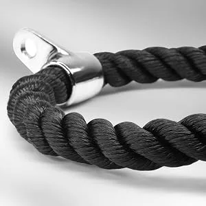 Yes4All Deluxe Tricep Rope Cable Attachment, 27 & 36 inch with 4 Colors, Exercise Machine Attachments Pulley System Gym Pull Down Rope with Carabiner A. 27 inch - Black - Tricep Rope Pull Down
