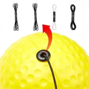 YMX BOXING Ultimate Reflex Ball Set - 4 React Reflex Ball Plus 2 Adjustable Headband, Great for Reflex, Timing, Accuracy, Focus and Hand Eye Coordination Training for Boxing, MMA and Krav Mega Black/Yellow/Red/Green - dedicated spare rope to replace