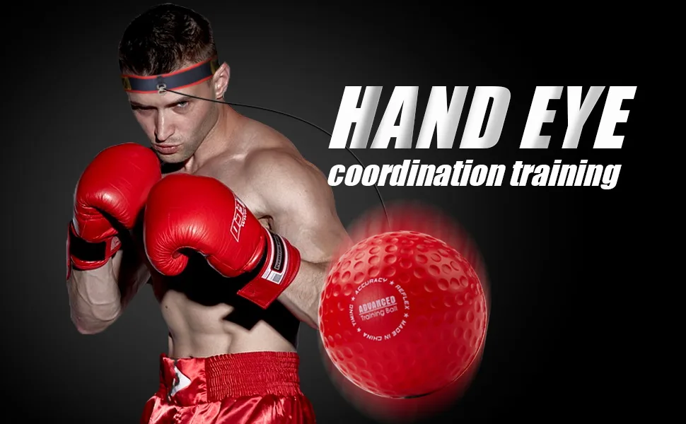 YMX BOXING Ultimate Reflex Ball Set - 4 React Reflex Ball Plus 2 Adjustable Headband, Great for Reflex, Timing, Accuracy, Focus and Hand Eye Coordination Training for Boxing, MMA and Krav Mega Black/Yellow/Red/Green - hand eye coordination training
