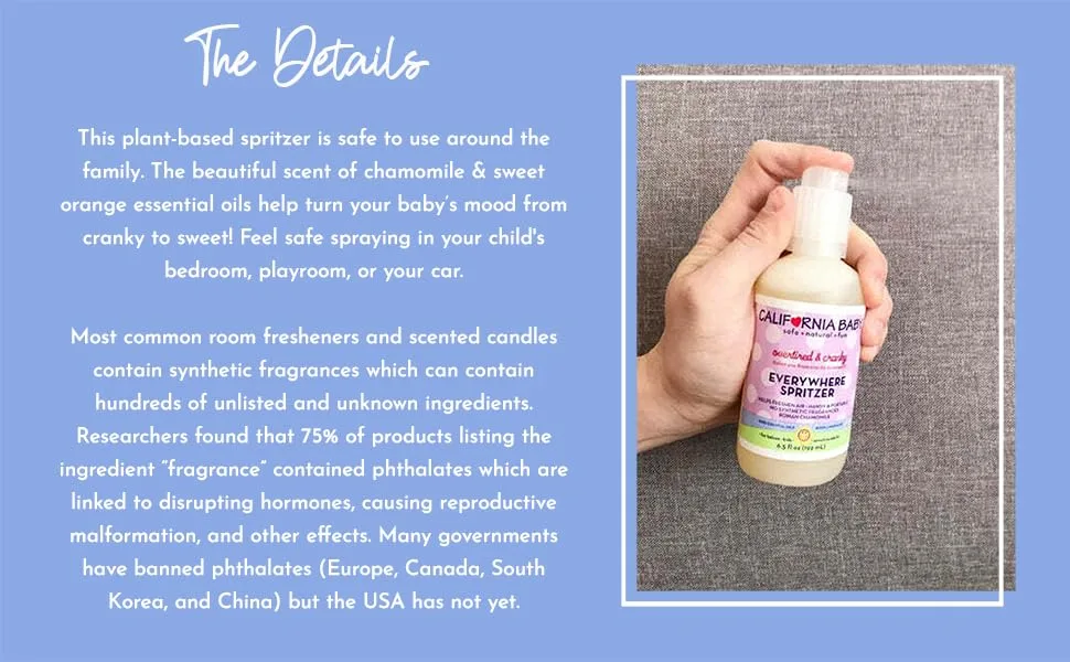 California Baby Aromatherapy Spritzer - Overtired & Cranky, 6.5 oz - Aromatherapy Spritzer: Overtired & Cranky