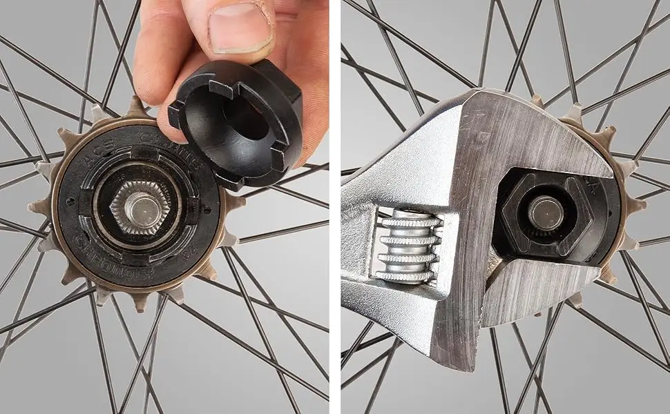 Park Tool FR-6C Sprocket Puller Tool BMX 4 Notch One Size - Park Tool FR-6 being used on a bicycle freewheel