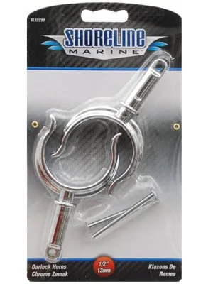 Shoreline Marine Oarlock Horns Chrome Zamak - B004UOU3VI