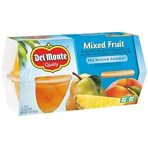 Del Monte Diced Pears, No Sugar Added, 16 oz - mixed fruit