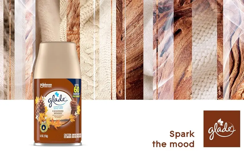Glade Automatic Spray Refill, Air Freshener for Home and Bathroom, Cashmere Woods, 6.2 Oz, 2 Count - refill