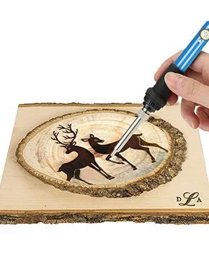 Wood Burning Kit, Wood Burning Tool Adjustable Temperature Woodburning Pyrography Pen Kit for Adults 46 Pcs - wood burning kit