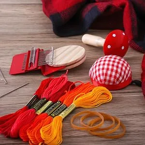 Wooden Darning Mini Loom Machine, Speedweve Sock Darning Thread Tool Kit, Darning Mushroom Egg for Mending, Complete Darning Kit with Instructions DYI by AMZ Elite - Darning Loom