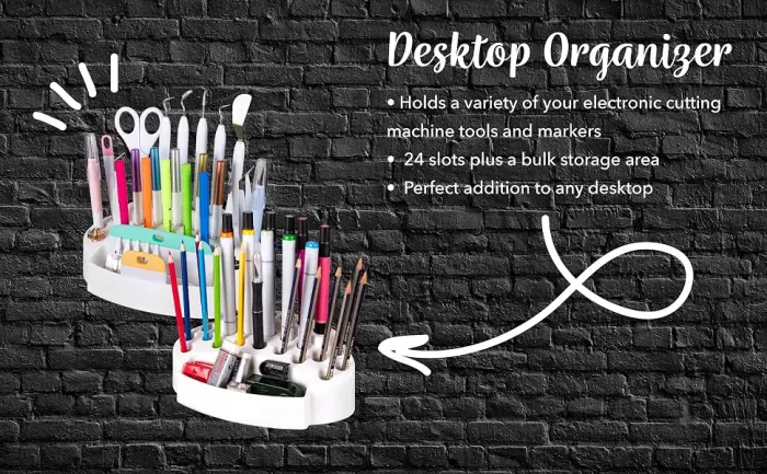 ArtBin 6974AG Desktop Accessory Storage with 24 Slots, 1 Art & Craft Organizer, White - Desktop