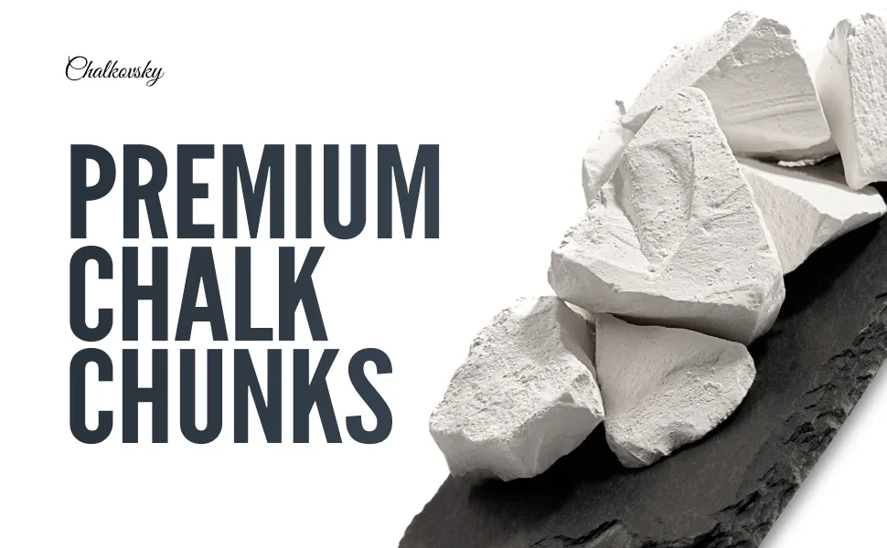 Chalkovsky Edible Chalk Chunks - Natural Chalk for Eating - Crunchy Belgorod Chalk Chunks - Russian Organic Chalk for Bone Strength - Zero Additives, No Impurities - White 7oz (200g) - front