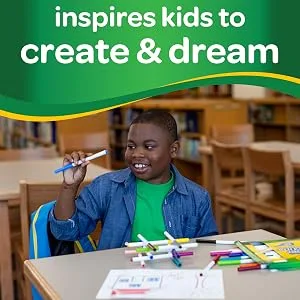 Crayola Super Tips Marker Set (100ct), Fine Point Washable Markers, Drawing Markers for Kids & Adults, Great for Thick & Thin Lines - markers