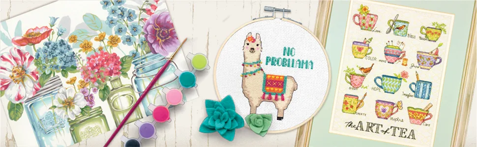 Dimensions Mason Jar Counted Cross Stitch Kit, 14 Count White Aida, 18'' x 7''. - dimensions, needlecraft, cross stitch, crafting, needle craft, crosstitch