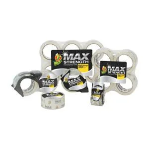 Duck MAX Strength Packing Tape With Dispenser, Clear, 6 pk, 1.88" x 22 yd., 284983 1.88" x 22 Yards 6 Rolls - Duck Max Strength Packaging Tape