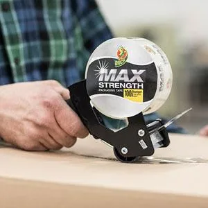 Duck MAX Strength Packing Tape With Dispenser, Clear, 6 pk, 1.88" x 22 yd., 284983 1.88" x 22 Yards 6 Rolls - Easy to Apply