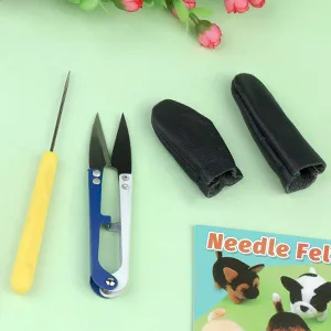DUKOIPP Needle Felt Starter Kit, Needle Felt Supplies, Wool Felt (Includes Keychain), Needle Felt Pads, Felt Needles, DIY Craft Animal Decor Scissors for Gifts, and Material Instructions - Needle Felt Set 5