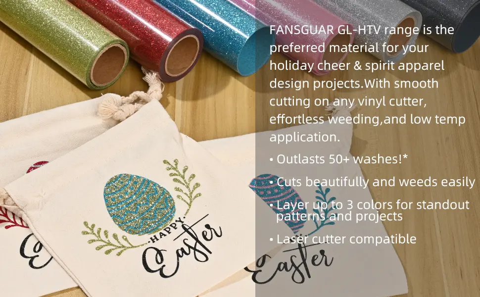 FANSGUAR Glitter HTV Heat Transfer Vinyl 12"x12" Bundle 13 Sheets Iron on Vinyl for T-Shirts Gifts Design(Assorted) Holiday Theme 12"12" - Heat Transfer Vinyl