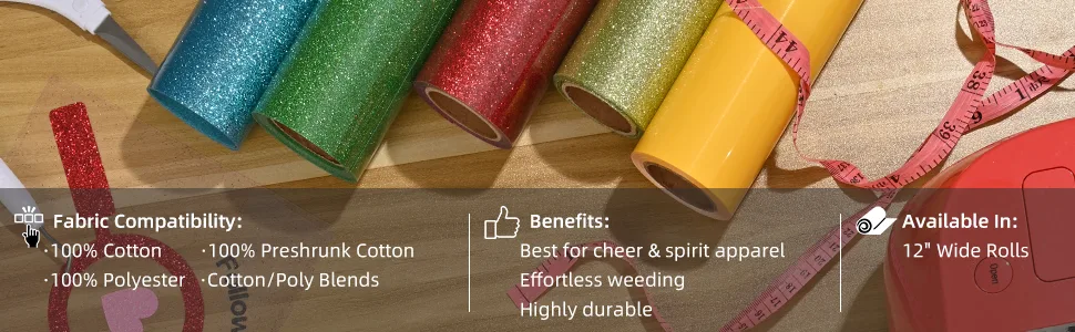 FANSGUAR Glitter HTV Heat Transfer Vinyl 12"x12" Bundle 13 Sheets Iron on Vinyl for T-Shirts Gifts Design(Assorted) Holiday Theme 12"12" - product information 1