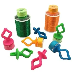 Fbshicung 100 Pieces Bobbin Holder, Thread Spool Holder Stack Bobbins on Top of Thread Spools for Type A& L and M Bobbins for Embroidery, Quilting & Sewing - product information 3