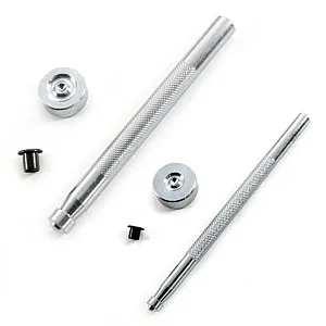 Eyelet Hand Setter (#6) + 100 (#6-9 Black Eyelets) - Value Combo Kit - for Kydex Holster Making & Hobby Eyelet Hand Setter (#6) + (100) #6-9 Black Eyelets - eyelet flaring tools