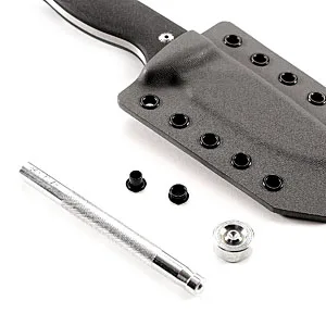 Eyelet Hand Setter (#6) + 100 (#6-9 Black Eyelets) - Value Combo Kit - for Kydex Holster Making & Hobby Eyelet Hand Setter (#6) + (100) #6-9 Black Eyelets - eyelet flaring tools for sheaths and holsters