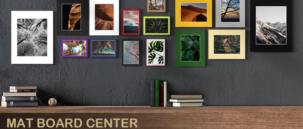 Mat Board Center, Pack of 10 11x14 Mixed Colors White Core Picture Mats for 8x10 Photos - product information 1
