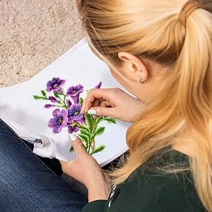 American Bellflower Counted Cross Stitch Kit - Flower DIY Embroidery Set American Bell-Flower - crossstitching hand-made gift flower