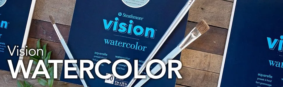 Strathmore Vision Cold Press Watercolor Pad 11"X15"-140lb, 30 Sheets -62640610 11x15 Watercolor - watercolor