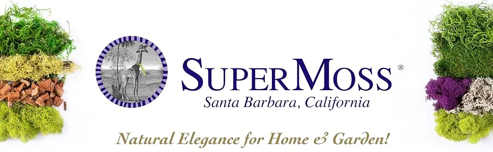 SuperMoss (26914) Spanish Moss Preserved, Natural, 8oz (200 cubic inch) Natural 200 cubic in Bag (Appx. 8oz) - SuperMoss Logo