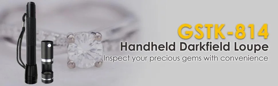 Professional 18mm 10x Handheld Darkfield Loupe LED Polariscope with Flashlight, Dark Field Hastings Loupe Magnifier 10x Darkfield Loupe - loupe