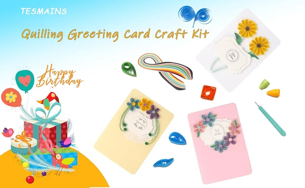 DIY Greeting Card Making Kit- Fun Quilling Craft Kit for Beginners - for Kids Boys Girls and Adults 1 - product information 1