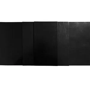 Full Grain Vegetable Tanned Tooling Leather Square 3mm (7-8oz) Thick Pre-Cut Cowhide Leather Sheet for Leather Crafting (6 x 12 in, Black) 6 x 12 in Black - leather