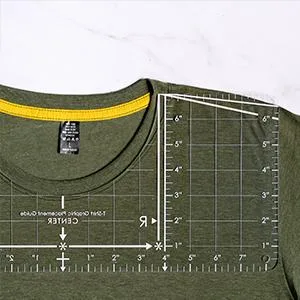 Tshirt Ruler Guide for Vinyl Alignment, T shirt Rulers to Center Designs, T shirt Ruler Alignment Tool Placement, Tshirt Guide Ruler Tool for Heat Press, Tee Shirt Ruler for Vinyl Alignment for Cricut 1 Pack - 2-Sided Usability