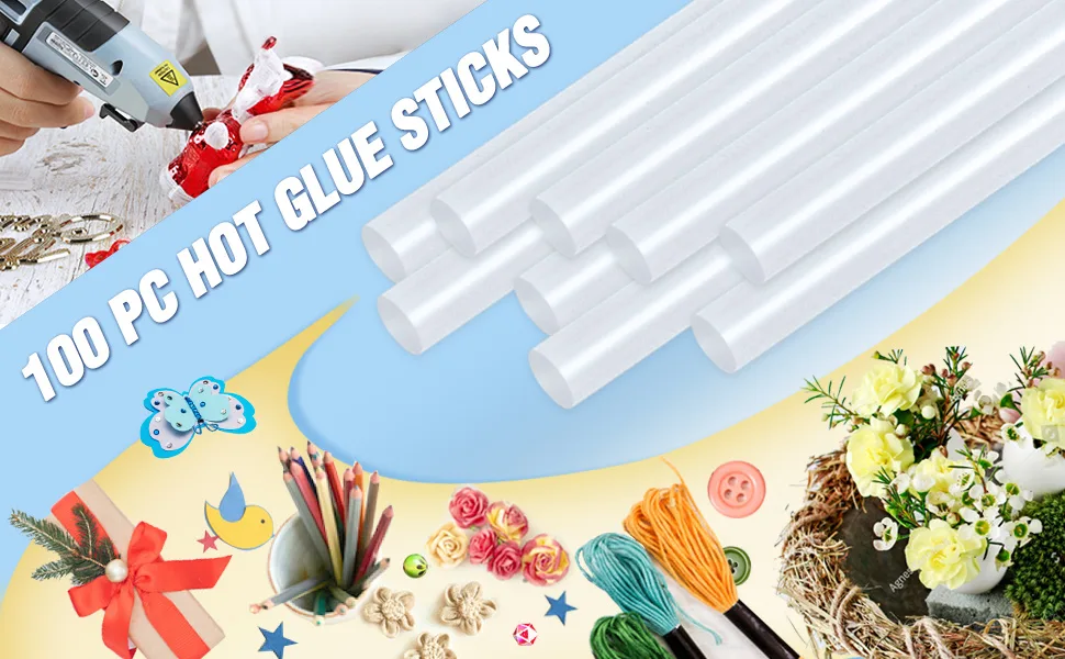 WORKPRO Full Size Hot Glue Sticks, 100-pack, 0.43x4 Inches, Compatible with Most Glue Guns, Multipurpose for DIY Art Craft General Repairs, Home Decorations and Gluing Projects - WORKPRO 100-PACK Hot Mini Glue Sticks