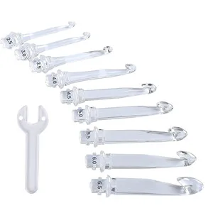 Lighted Crochet Hooks Set- Rechargeable Crochet Hook with Latest Case, 9 in 1 Interchangeable Heads Light Crochet Hooks with Accessories blue - 2.5-6.5mm