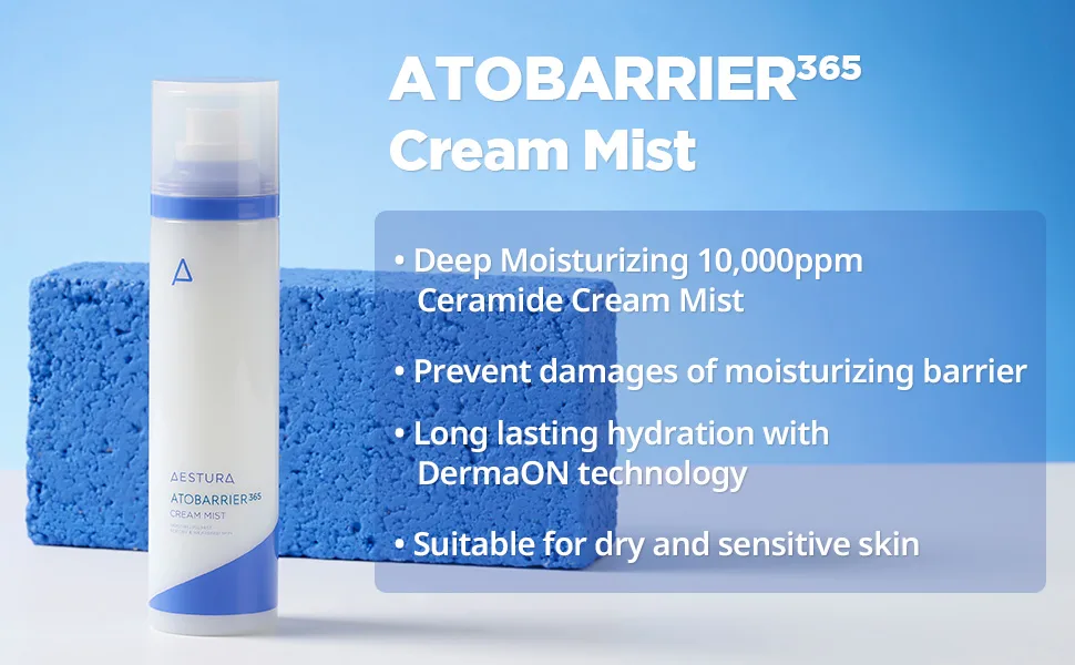 AESTURA ATOBARRIER365 CERAMIDE Cream Mist | Long Lasting Moisturizing Face Serum Mist with Ceramide | 4.05 oz, 120ml - ATOBARRIER365 Cream Mist