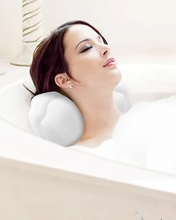 Beautybaby Bathtub Spa Pillow, Non-Slip 4 Strong Suction Cups, Bath Pillows for Tub, Head, Neck, Shoulder Support, Breathable Relax Comfort - bath pillow