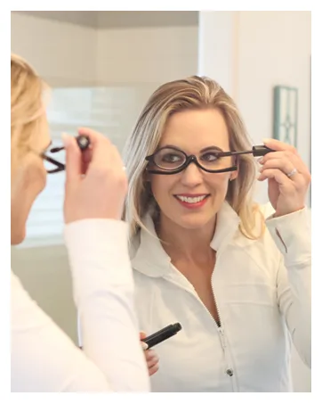 JM 2 Pairs Makeup Reading Glasses Magnifying Flip Down Cosmetic Readers for Women +5.0 Black & Red 5.0 x - 0073