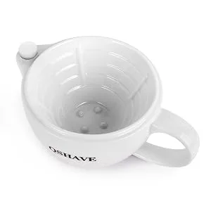 QSHAVE Shaving Scuttle Mug - Keep Lather Always Warm - White Large Deep Size Bowl Handmade Pottery Cup (White) - Shaving Bowl