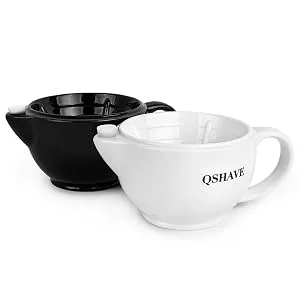 QSHAVE Shaving Scuttle Mug - Keep Lather Always Warm - White Large Deep Size Bowl Handmade Pottery Cup (White) - Shaving Bowl