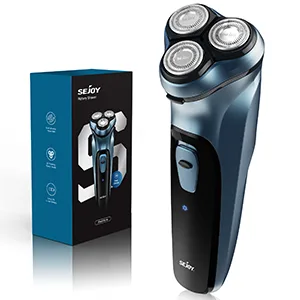 Electric Razor for Men, Mens Electric Shavers, Rechargeable Electric Razor Shaving Machines, with Pop-up Trimmer, 1 Hour Fast Charging, 3D Floating Head, LCD Power Indicator Blue - mens shaver