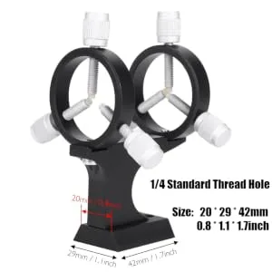 Telescope Finderscope Bracket Flashlight Finder Scope Bracket Aluminum Alloy Adjustable Finder Scope Mounting Bracket with 1/4 Standard Hole for Astronomical Telescope Pointer - Laser Pointer Bracket size